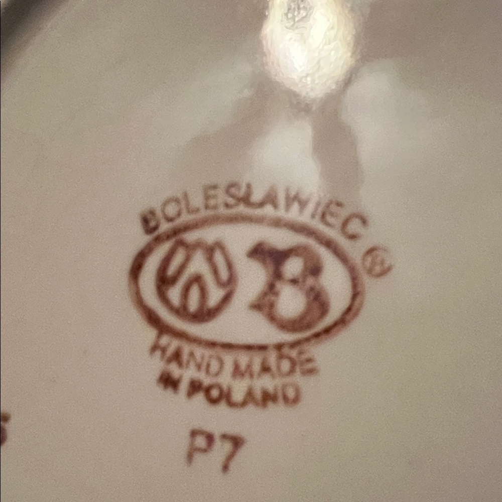 Polish Pottery Floral Blue and White Ceramic Bowl - Picture 2 of 7